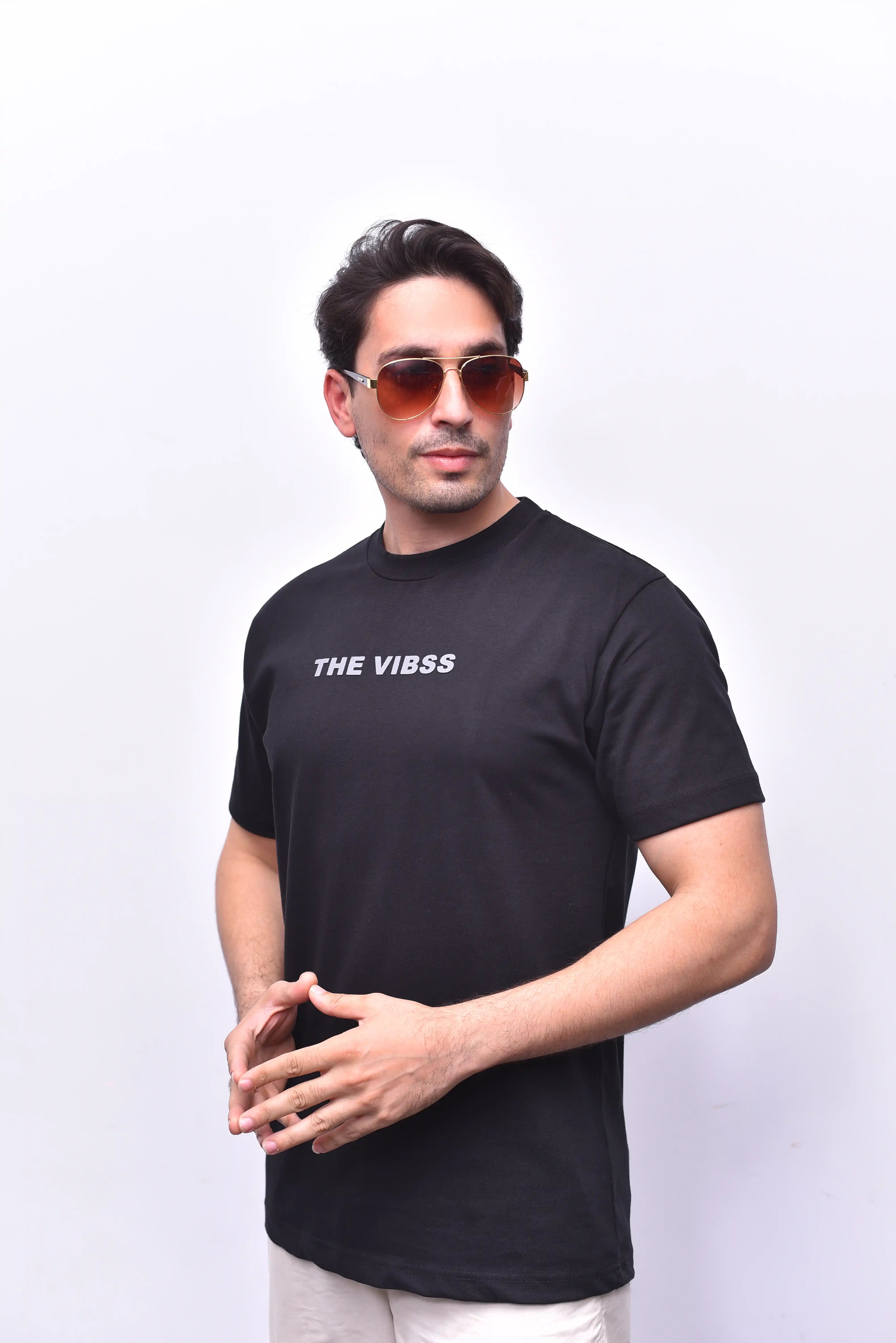 Black Ultra Vibe Relax Fit Tee – Bold Streetwear Style | The Vibss