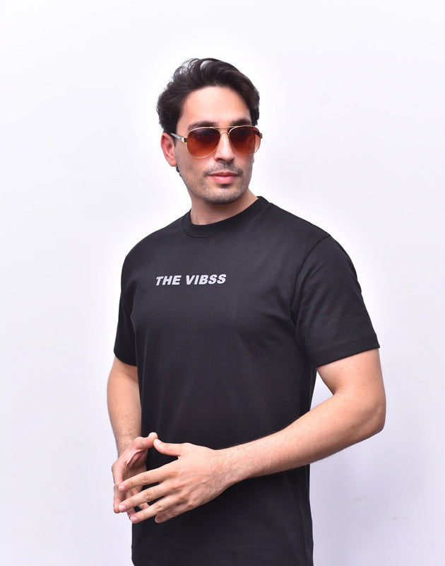 Black Ultra Vibe Relax Fit Tee – Bold Streetwear Style | The Vibss