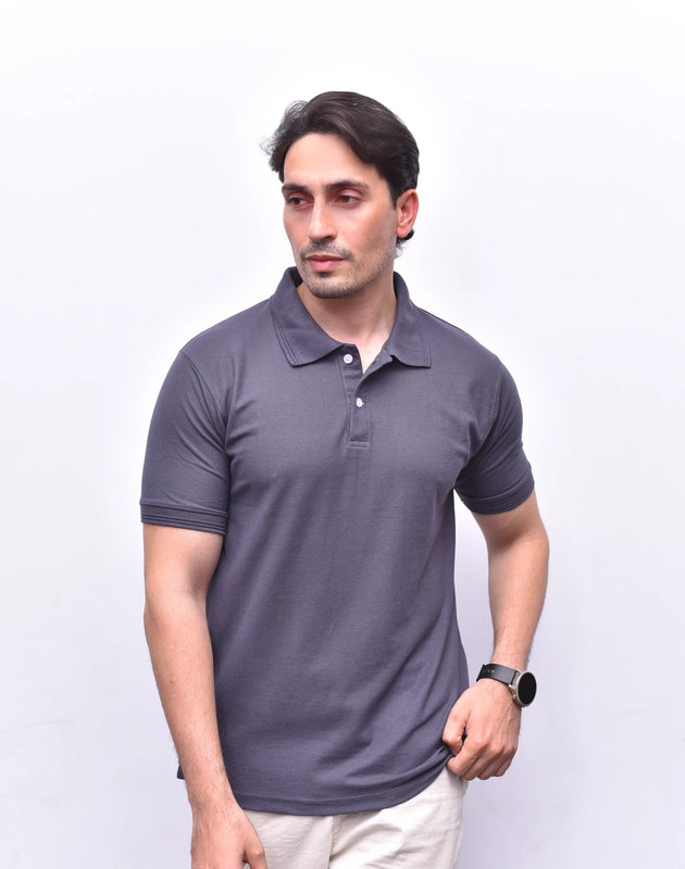 Gray Polo Classic – Casual Fit Polo Shirt | The Vibss