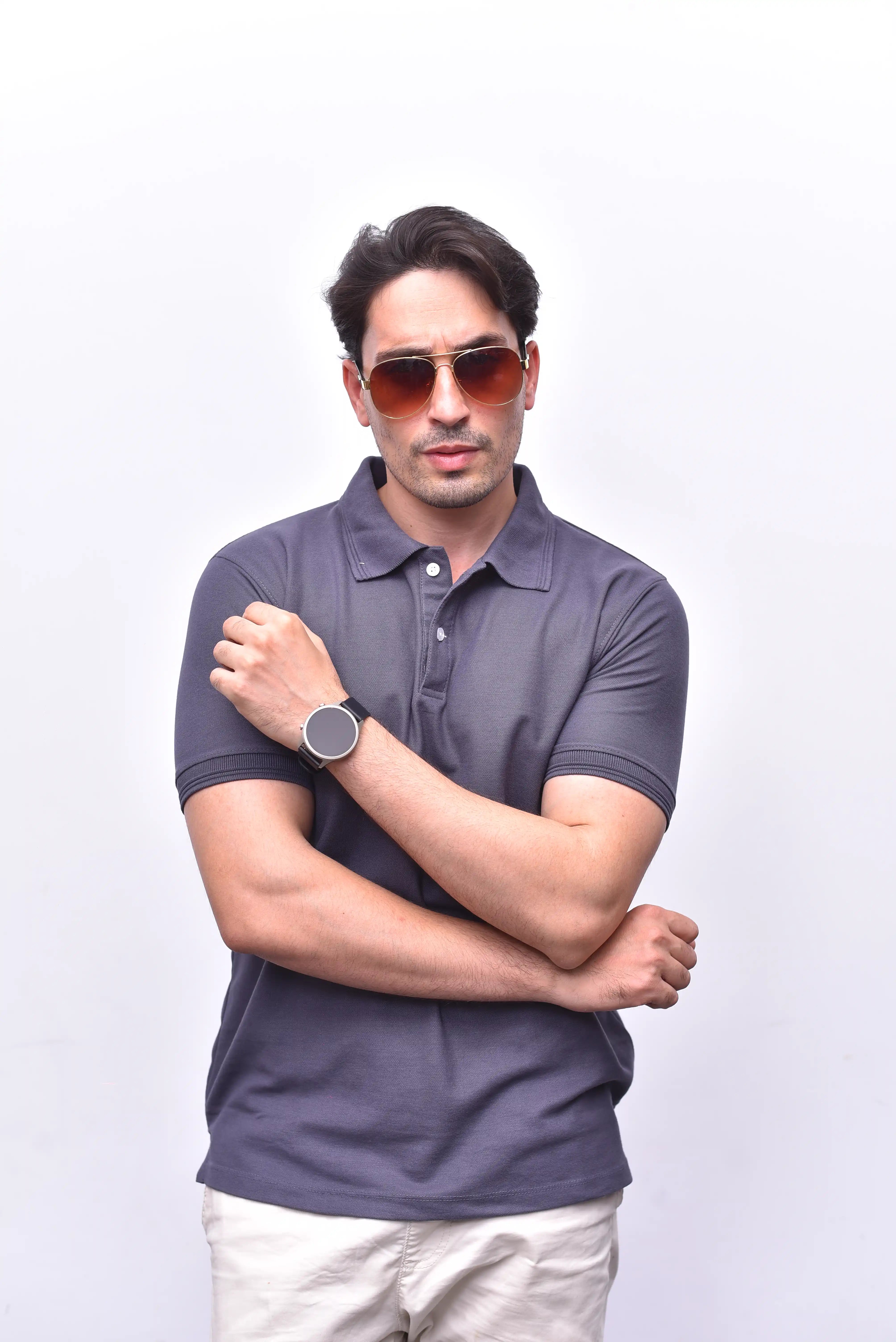 Gray Polo Classic – Casual Fit Polo Shirt | The Vibss