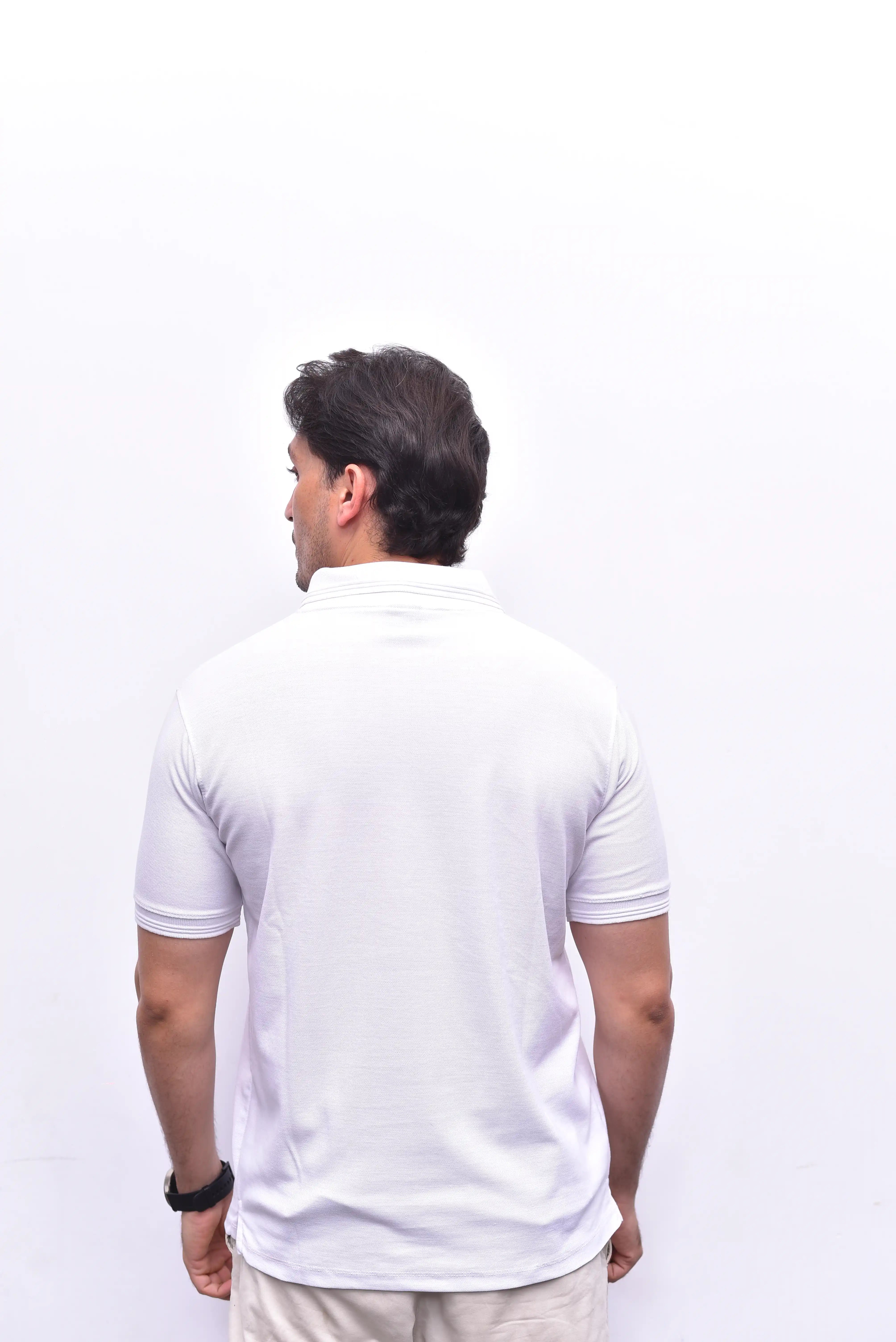 White Polo Classic – Smart Collar Relax Fit Polo | The Vibss