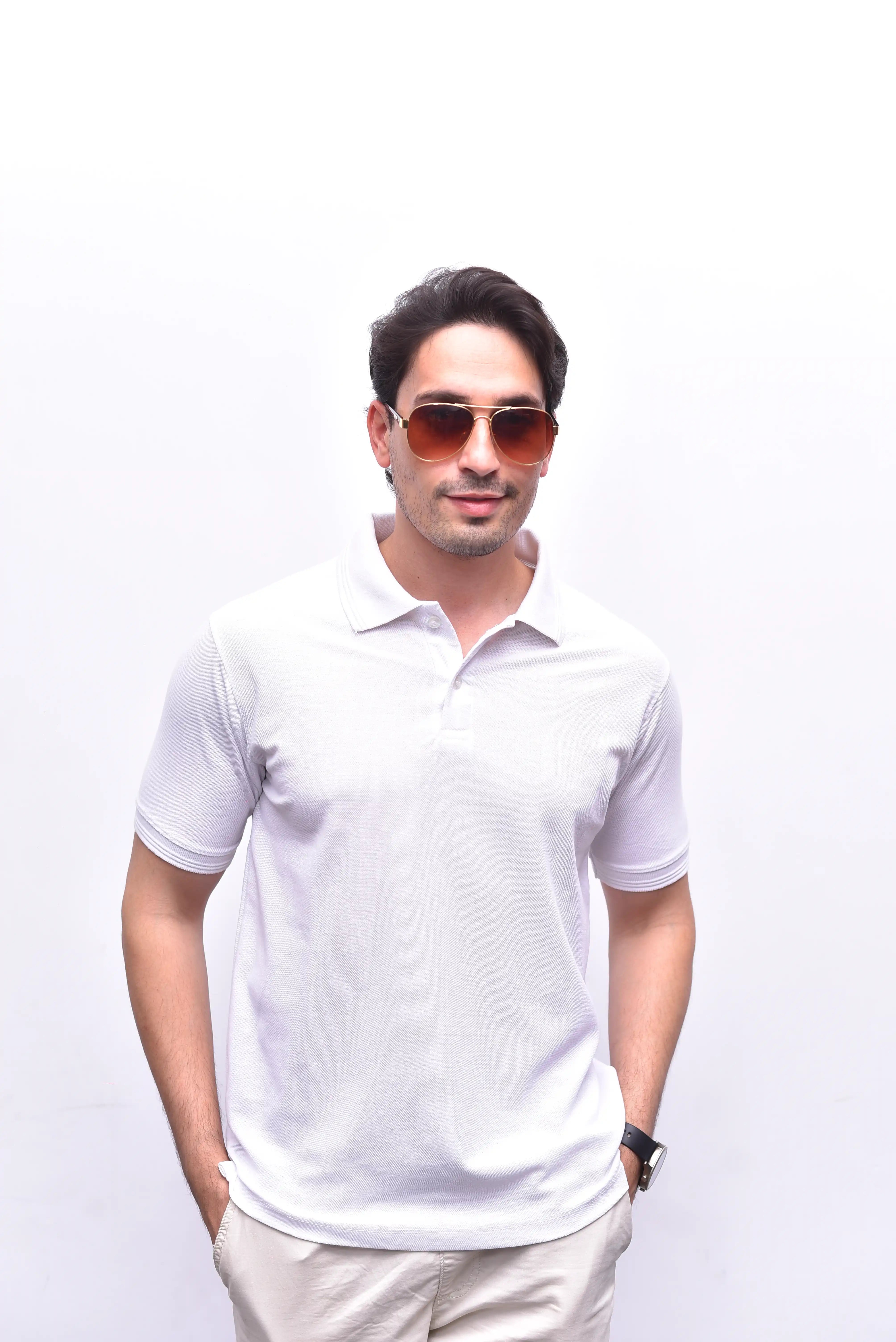 White Polo Classic – Smart Collar Relax Fit Polo | The Vibss