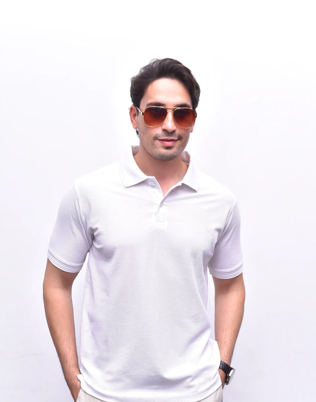 White Polo Classic – Smart Collar Relax Fit Polo | The Vibss