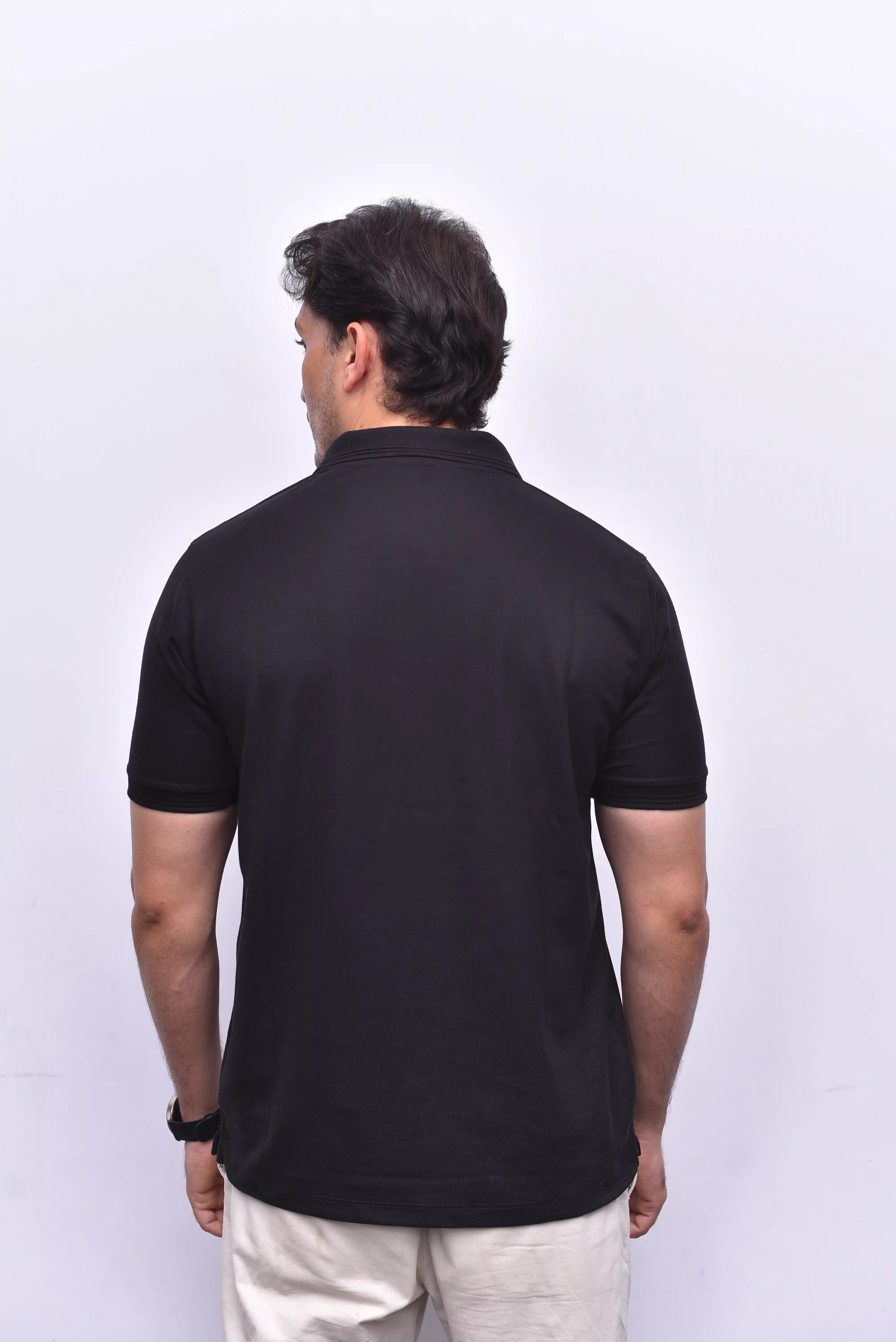 Jet Black Polo Classic – Elegant Black Polo | The Vibss