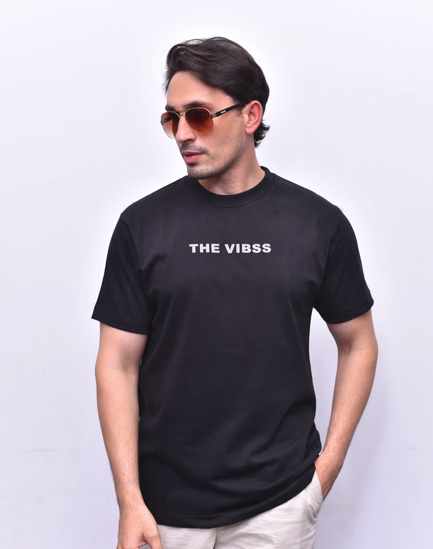 Black Ultra Vibe Relax Fit Tee – Bold Streetwear Style | The Vibss
