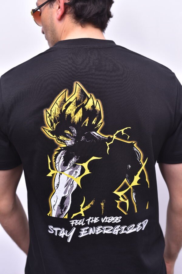 Black Relax Fit T-Shirt with Goku DTF Design - Premium Limited Edition