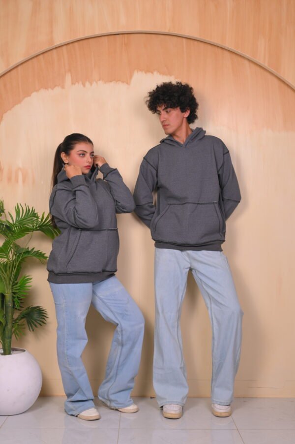 Opposite Stitch Premium Limited Edition Gray Hoodie - Simple Design
