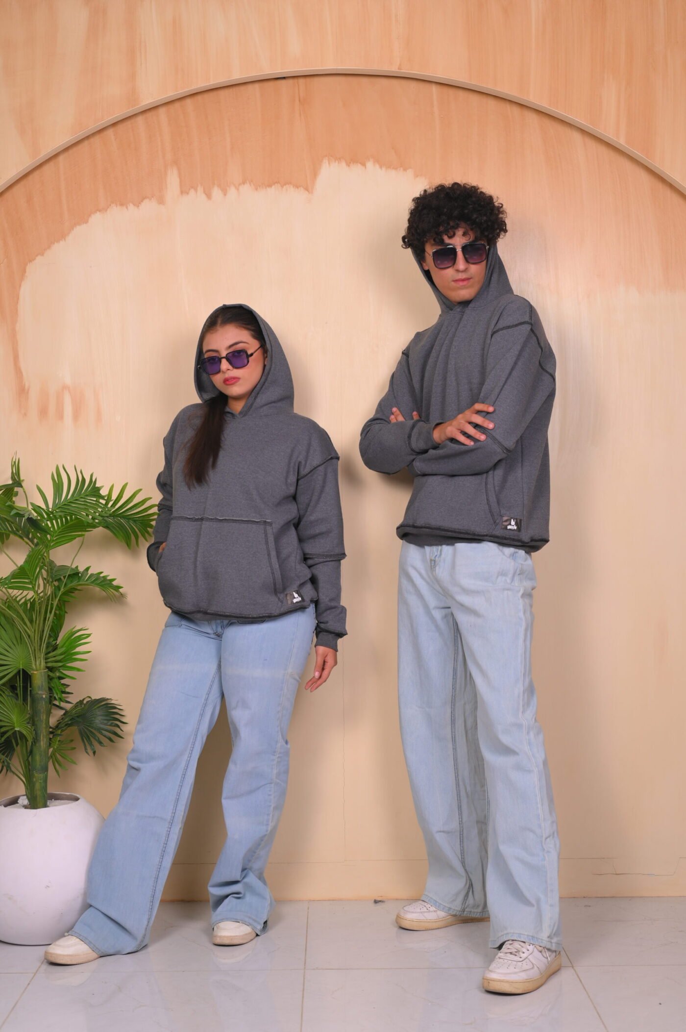 Opposite Stitch Premium Limited Edition Gray Hoodie - Simple Design